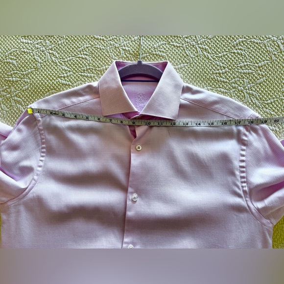 Bugatchi Uomo Men’s Lux Pink Dress Shirt, Size 15 34/35 EUC - Picture 6 of 13